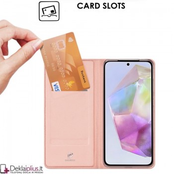 Dux Ducis Skin Pro dirbtinės odos dėklas - rausvas (Samsung Galaxy A36/A56 5G) Dux Ducis Skin Pro dirbtinės odos dėklas - rausvas (Samsung Galaxy A36/A56 5G)